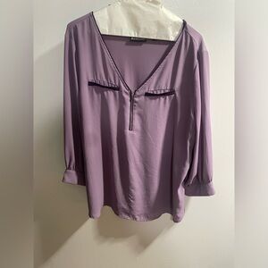 New York Company 7th Avenue Design Studio Blouse Purple V-neck  Women’s Size XL